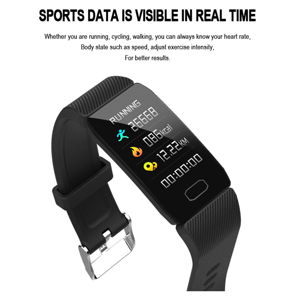 1.14'' Smart Fitness Band for Heart & BP Monitor, Waterproof Watch
